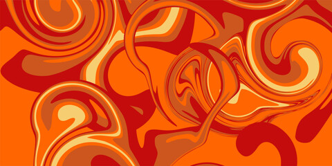 Abstract Orange and Red Fluid Wave Pattern Background