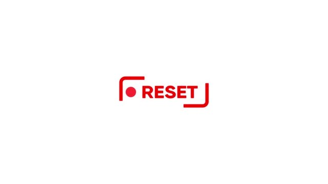 Red Reset Button Animation Technology Concept