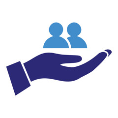 Customer care and insurance protection flat vector icon