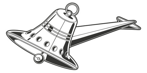 Vintage spaceship illustration © zalal