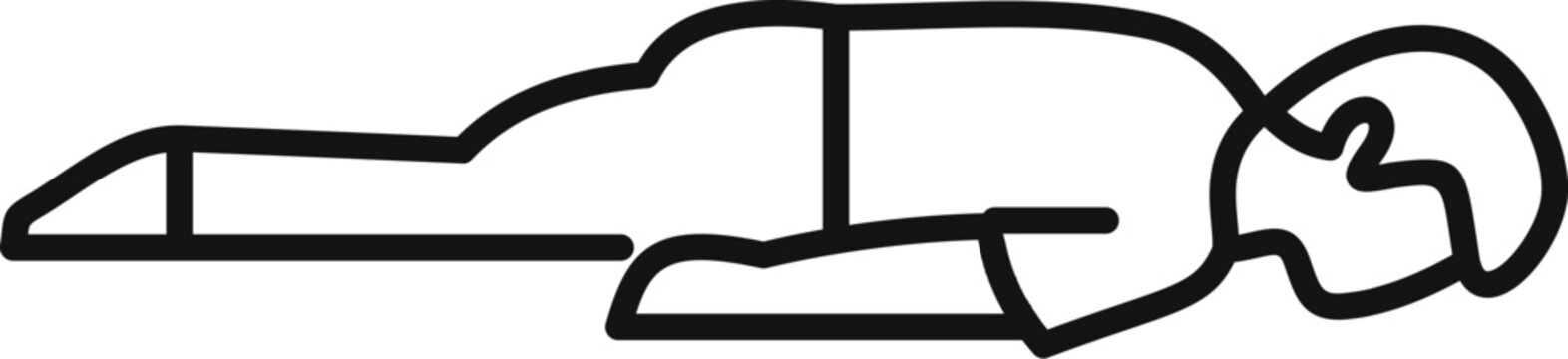 Black outline icon of a patient lying face down, possibly receiving a massage or medical treatment