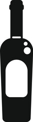 Obraz premium Simple black silhouette of a wine bottle with blank label, isolated on white