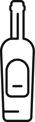 Obraz premium Simple line drawing of a wine bottle, emphasizing its elegant shape and label area