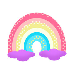 Fototapeta premium Colorful Rainbow with Clouds.