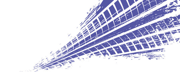 Tire tread marks, drift, motorsport, motocross, rally, tread mark with skid, grinding, splash effect.vector © Fiki