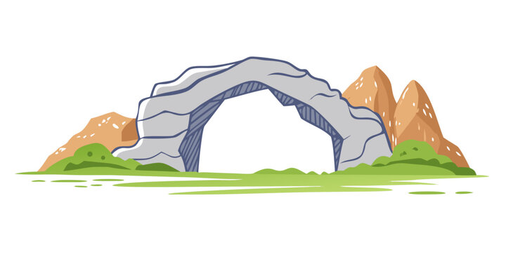 Natural arch in mountain landscape