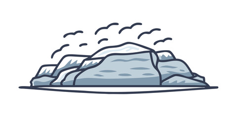 Mountain landscape with birds