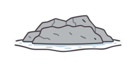Illustration of a rocky island