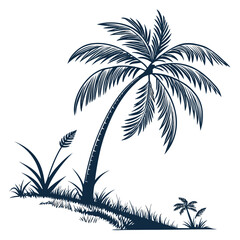 Tropical palm tree silhouette
