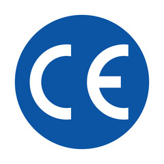 Standard Safety Mark with CE Symbol in Blue Circle Icon for Compliance
