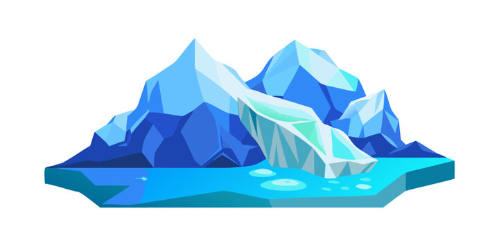 Polar landscape with icebergs