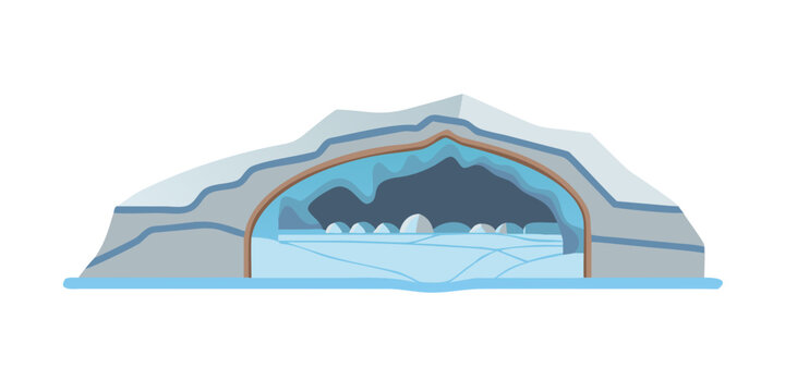 Geological cross-section of a mountain range