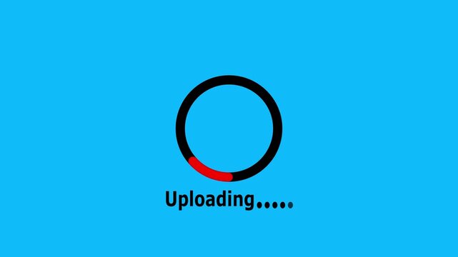 Device Screen with Loading Indicator and Progress Circle, Uploading Loading Circle on Device Screen.