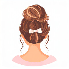 Upięcie włos&oacute;w kok ilustracja
