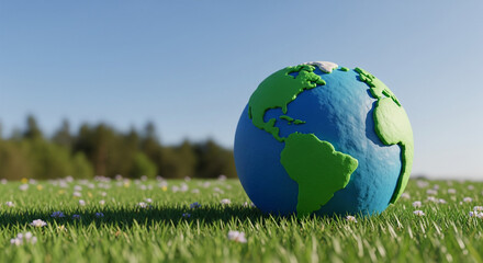 Global warming awareness concept with earth globe symbolizing nature conservation