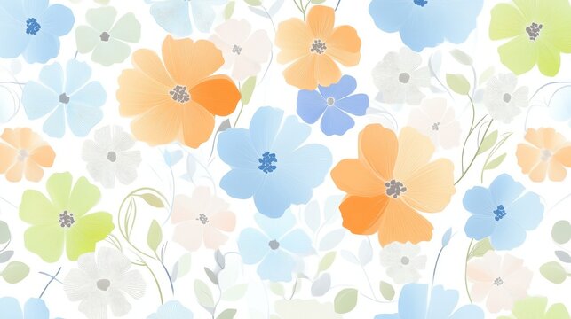 Elegant seamless floral pattern intricate flower design for textile fabric prints digital backgrounds.