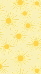 Vibrant yellow sun pattern on serene beige background abstract solar design with warm tones.