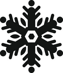 Obraz premium Snowflake icon symbolizing snow, crystal, winter, and frosty weather conditions