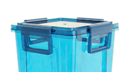 Translucent Blue Storage Container with Latch System