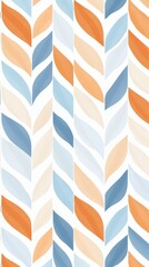 Fototapeta premium Vibrant abstract textile pattern featuring bold orange blue and white striped seam design.