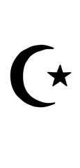 Crescent Moon and Star Islamic Symbol Vector Icon © Feri