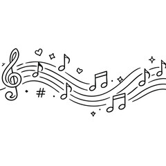 Musical notes and creative design elements