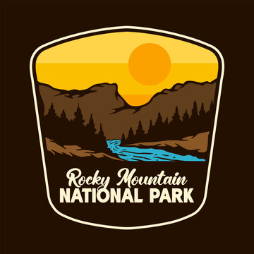 ROCKY MOUNTAIN NATIONAL PARK BADGE VECTOR LOGO