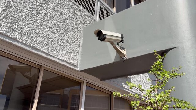 A surveillance camera outside a building in Cape Town.