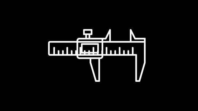 Vernier caliper line animation icon with alpha channel
