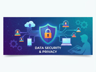 Fototapeta premium Networking data technology protection internet network digital shield securityconceptcyber lock icon datatechnologyprotectioninternetnetworkdigital Data protection and digital security concept