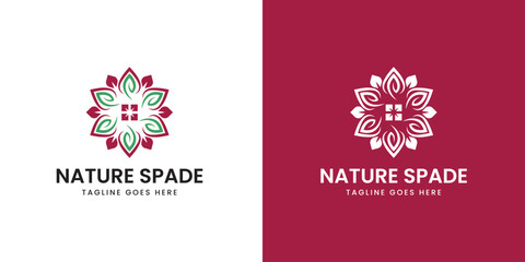 Decorative Nature Emblem Logo with Leaf and Floral Elements