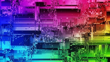 Vibrant colorful digital circuit board background.