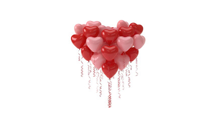 Heart Balloons Row on transparent background,png