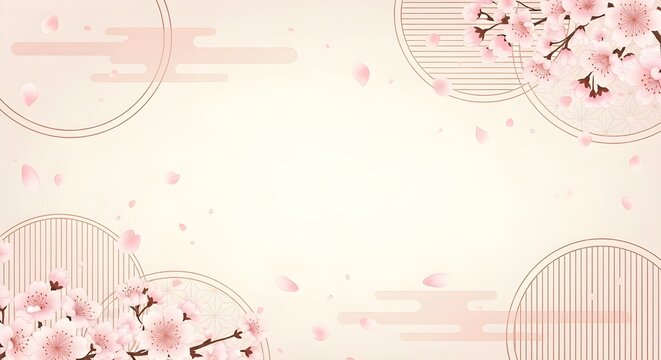 Dise&ntilde;o de fondo de patr&oacute;n japon&eacute;s inspirado en la primavera.