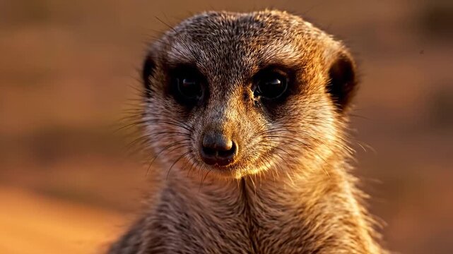 Alert Meerkat Stands Watchful in Desert Habitat