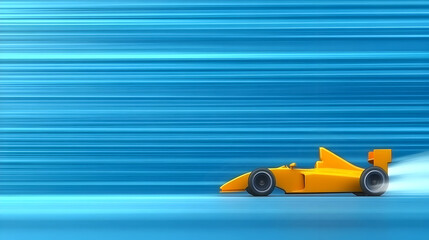 Obraz premium Dark Formula 1 race car against vibrant blue backdrop with flowing light trails