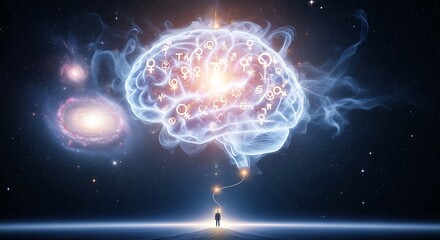 Obraz premium human brain and light bulb