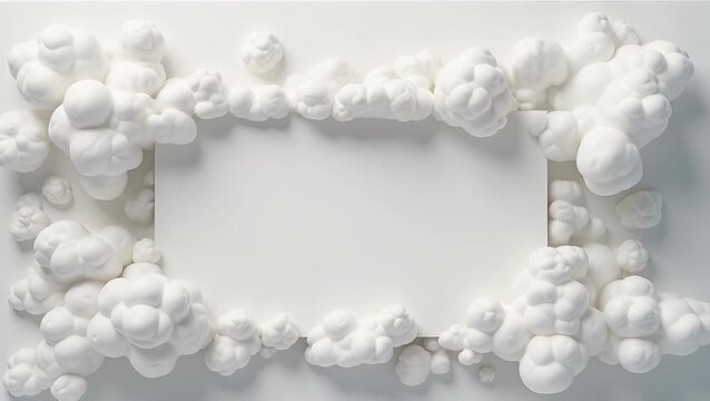 Abstract White Foam Frame on White Background for Creative Designs