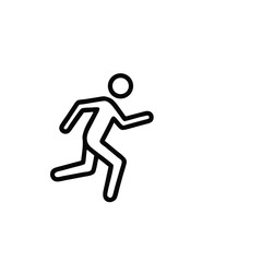 Running Person Exiting Door Outline Icon Emergency