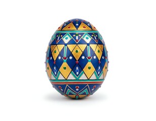Colorful decorative egg with intricate patterns.