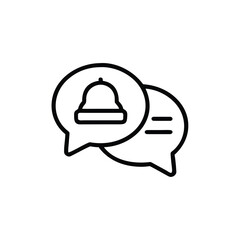 Stacked Chat Bubbles With Bell Flat Vector Icon
