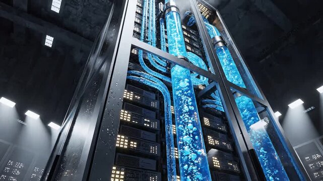 Data center infrastructure cooling system visualization technology concept