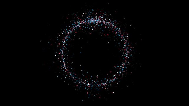 circle magic trail animation video. magic trail video 4k loopable. shiny glowing dust particles on transparent background