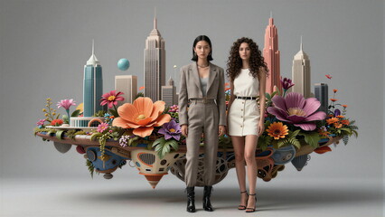 Obraz premium Kalejdoskop Snów: Surrealistyczna Podróż Przez Pęknięte Wymiary Czasu, Przestrzeni i Nieskończonej Wyobraźni, Pop Art