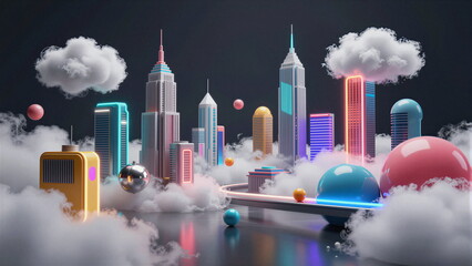 Obraz premium Kalejdoskop Snów: Surrealistyczna Podróż Przez Pęknięte Wymiary Czasu, Przestrzeni i Nieskończonej Wyobraźni, Pop Art