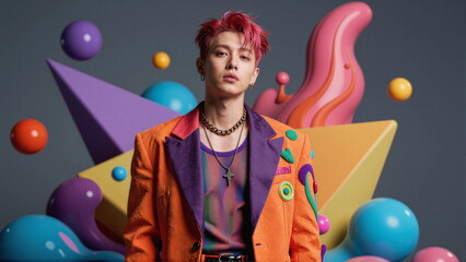 Obraz premium Kalejdoskop Snów: Surrealistyczna Podróż Przez Pęknięte Wymiary Czasu, Przestrzeni i Nieskończonej Wyobraźni, Pop Art