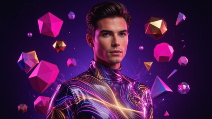 Obraz premium Kalejdoskop Snów: Surrealistyczna Podróż Przez Pęknięte Wymiary Czasu, Przestrzeni i Nieskończonej Wyobraźni, Pop Art