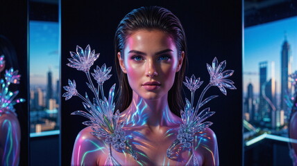 Obraz premium Kalejdoskop Snów: Surrealistyczna Podróż Przez Pęknięte Wymiary Czasu, Przestrzeni i Nieskończonej Wyobraźni, Pop Art