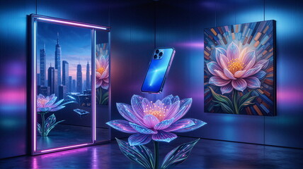 Obraz premium Kalejdoskop Snów: Surrealistyczna Podróż Przez Pęknięte Wymiary Czasu, Przestrzeni i Nieskończonej Wyobraźni, Pop Art