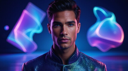 Naklejka premium Kalejdoskop Snów: Surrealistyczna Podróż Przez Pęknięte Wymiary Czasu, Przestrzeni i Nieskończonej Wyobraźni